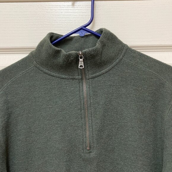 Banana Republic Waffle 1/4 Zip Pullover Sweater Green Mens Large - Picture 4 of 16